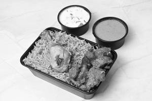 Andhra Chicken Biryani With Chicken Sholay Kebab