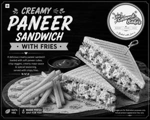 Creamy Paneer Tikka Sandwich With Fries