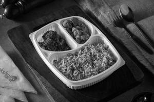 Schezwan Fried Rice + Veg Manchurian Ball + Gobi 65
