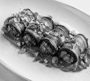 Spiced Lamb Aubergine Roulade