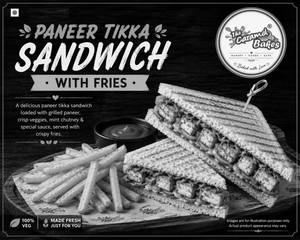 Paneer Tikka Sandwich With Fries