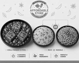 Chilli Paneer [3 Pcs] + Choose Your Rice/Noodle