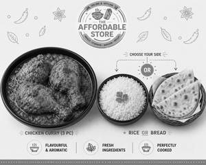 Chicken Curry(3 Pc) + Choose Your Own (Rice/Bread)