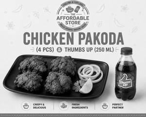 Chicken Pakoda [4 Pcs] & Thumbsup [250 Ml]