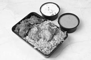 Andhra Mutton Biryani With Andhra Chicken Fry