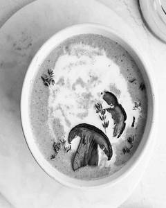Cappuccino Of Wild Mushrooms Soup With Thyme