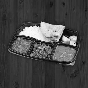 Premium Gujarati Thali ( Dal, Rice, 1 Sabji, Boondi Raitu, Butter milk and salad and 5 Roti