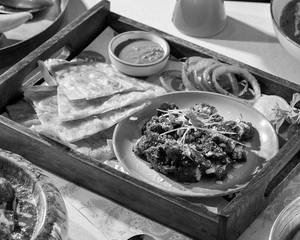 Ghee Roast Mushroom With Kori Laccha Paratha