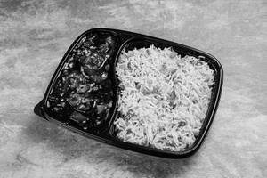 Veg Fried Rice + Chilli Chicken Gravy