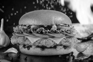 Korean Fried Chicken Pepperoni Burger
