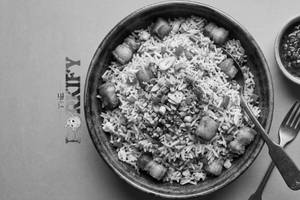 Chilli garlic pork fried rice