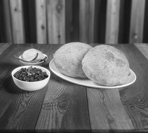 Chole Bhature Paneer Wale } 1 Plate