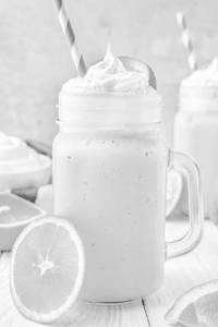 Orange shake with ice cream