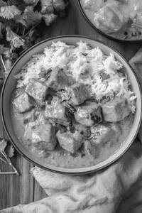 White Rice+Panner Curry (Serves One)