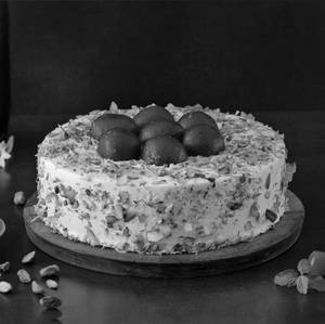 Eggless Royal Gulab Jamun Cake