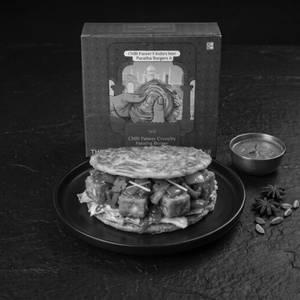 Chilli Paneer Parantha Burger