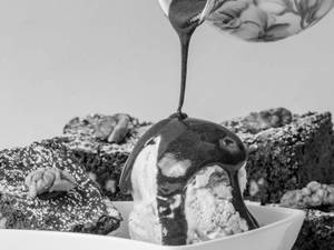 Brownie with Vanilla Ice cream Sundae