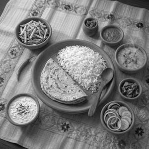 Pahuna Gobhi Aloo Bhujia Thali