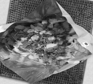 Chip salad with cheese with chicken and fries