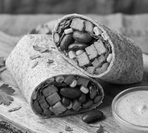 Mexican corn and bean wrap
