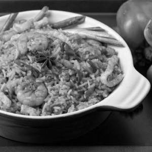Schezwan prawn friend rice