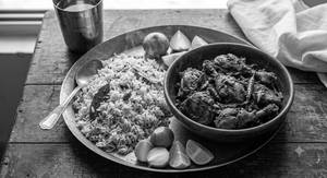 Bagara Rice With Natukodi Fry
