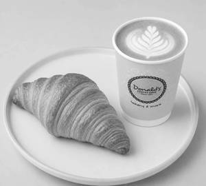 Cappuccino Coffee With Butter Crois