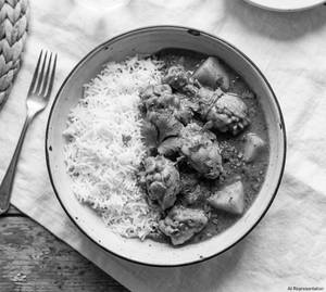 White Rice With Chicken Curry