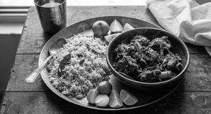 Bagara Rice With Mutton Fry