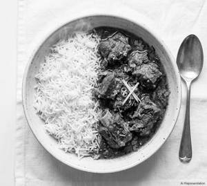White Rice With Mutton Curry