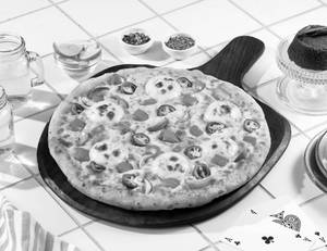 Zesty Veggie Delight FOUR CHEESE PIZZA [BIG 10"]