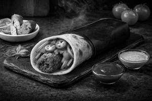 Veg Mutton Seekh Kabab Roll