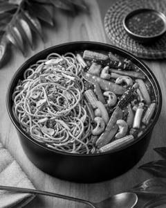 Burnt Garlic Noodles With Exotic Veg Kung-pao Gravy