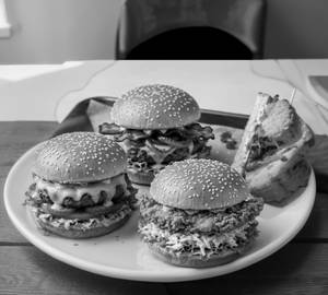 Combo Of 3 Aalu Tikki Burgers Sandwiches Nd Fries