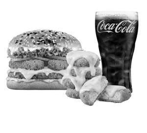 Melted Cheese Burger With Cheese Corn Nuggets (5Pcs) & Coke