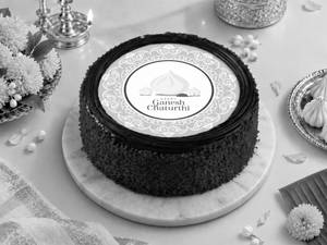 Divine Ganesh Chaturthi Chocolate Photo Cake - 500Gm