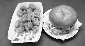 1 Chicken Burger With Chicken Popcorn [10 Pieces]