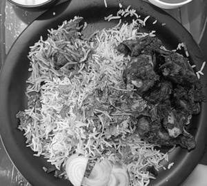 Hyderabadi fried pieces biryani