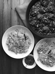 Veg Hakka Noodles [Half] And Veg Manchurian Gravy [Half]