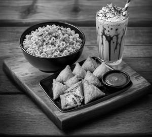 4 Cheese Samosa Masala Maggi With Cold Coffee
