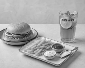 Tom Mayo Burger + Salted Fries + Lemon Ice Tea
