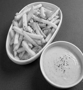 French fries with cheese sauce