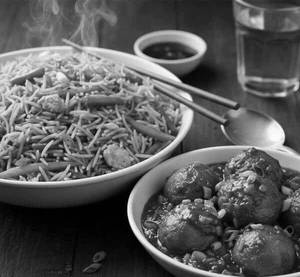 Fried Rice With Manchurian-no Onion No Garlic