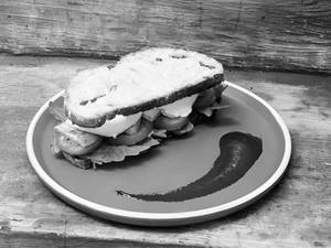 Smoked Burrata Basil Tomato Mushroom Sandwich (smoked Bbt)