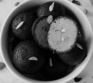 Black gulab jamun