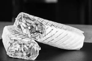 Khubus Chicken Shawarma With Salad