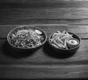 Veg Chowmein With French Fries
