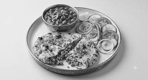 Amritsari Paneer Bhurjee Matar Kulcha(cholle 150ml & Salad)