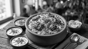 Tandoori Soya Chaap Biryani(served With Raita And Gravy)