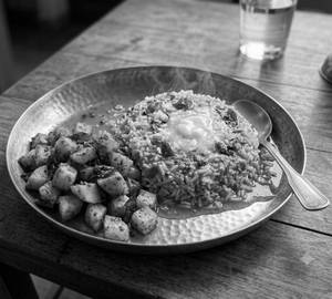 Rasam Rice With Potato Fry